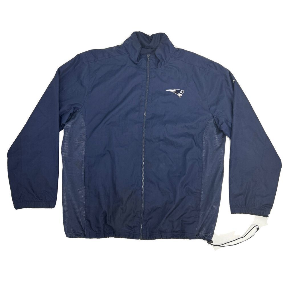 New England Patriots‎ Jacket Men's 2XL Blue Reebok Full Zip Outerwear NFL